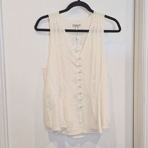 Joie sleeveless blouse cream LARGE NWT
